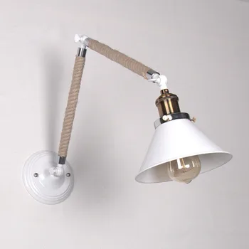 

Loft Retro Industrial Restaurant Wall Lamp Stairs Corridor Balcony Simple Creative Aisle Bar Iron Hemp Rope Lamp Free Shipping