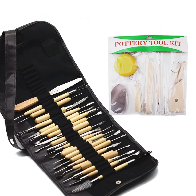 

30pcs/Set Pottery Clay Sculpture Carving Modelling Ceramic Wooden Tools Kit DIY Craft For Home Handwork Supplies