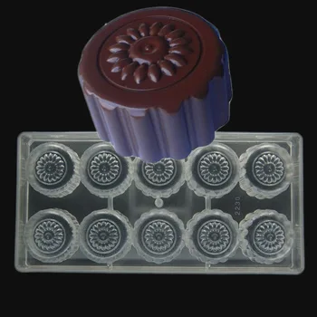 

Grainrain 10 Round Flower Chocolate Molds Clear Hard Plastic Polycarbonate PC Mould