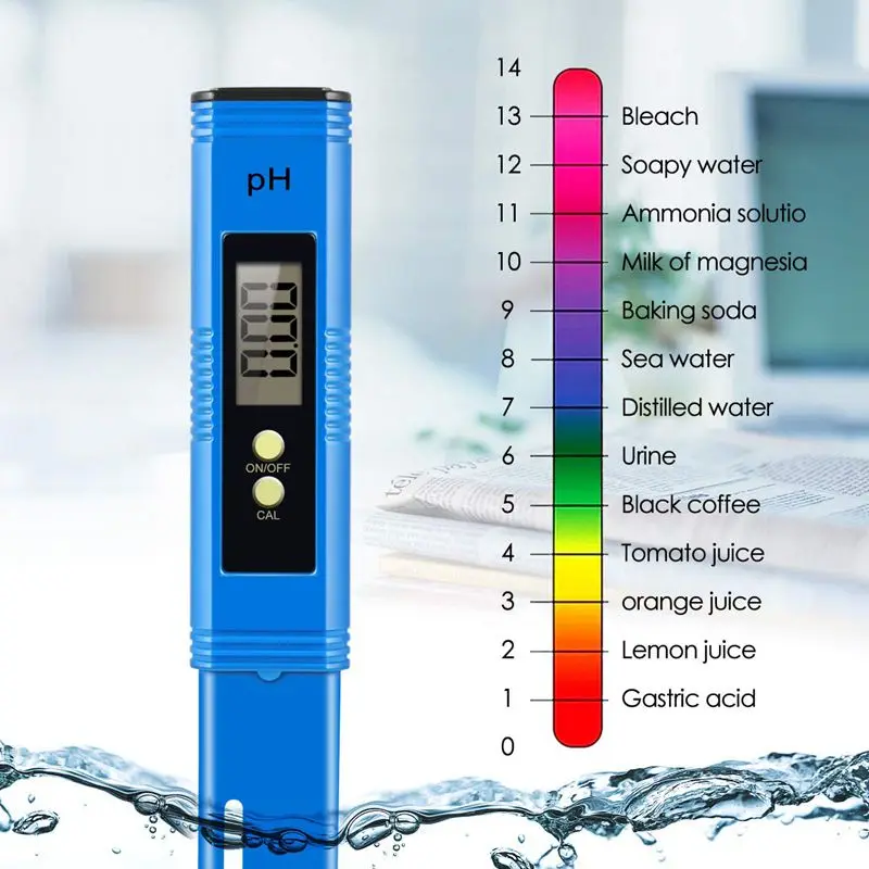 Цифровой рН-метр, 0,01 рН высокая точность Карманный размер рН-тестер с ATC 0-14 рН диапазон измерения для бытовой питьевой воды