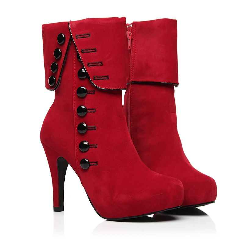 Mujeres Botines Tacones 2018 Otoño Invierno botas rojo alto talón Mujeres Botines Tacones 2018 Otoño alto Invierno botas rojo alto Otoño talón 7ba4c1