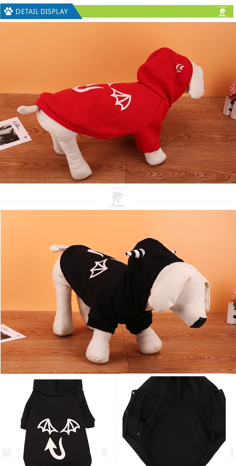 Аксессуары для одежды для домашних животных Одежда для собак с ушками на капюшоне забавные костюмы для собак с динозавром дьявола для Хэллоуина подарок