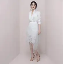 Lace deep v neck long suit formal suit Lace deep v neck long suit formal suit