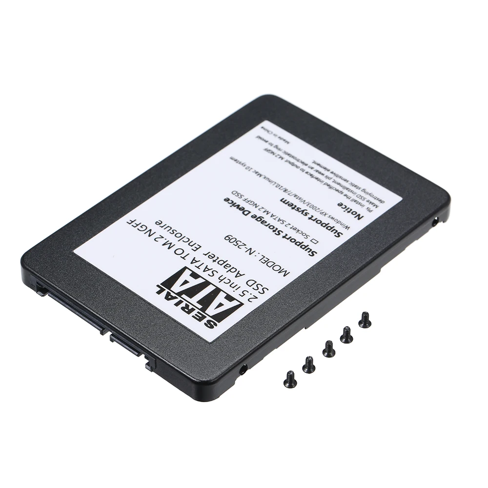 Черный металл SSD корпус твердотельные накопители SSD корпуса КОРПУСА M.2 NGFF SSD на 22Pin 2,5 ''2280 SATA адаптер карты 7 мм высота