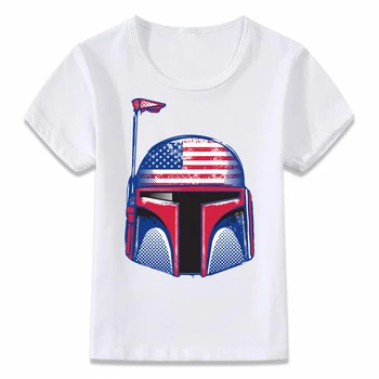 

Kids Clothes T Shirt Independence Day Boba Fett Star Wars 4th of July T-shirt for Boys and Girls Toddler Shirts Tee oal267