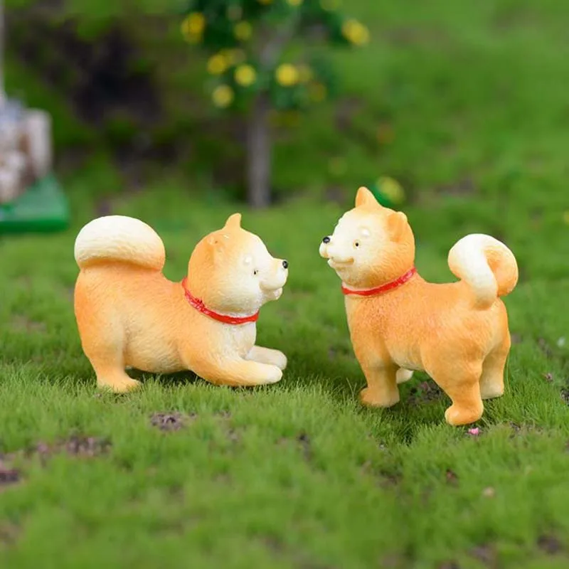 

1 Pcs Kawaii Animal Miniature Dog Cute Akita Figurines for Terrarium Accessories DIY Mini Fairy Garden Plants Home Decor