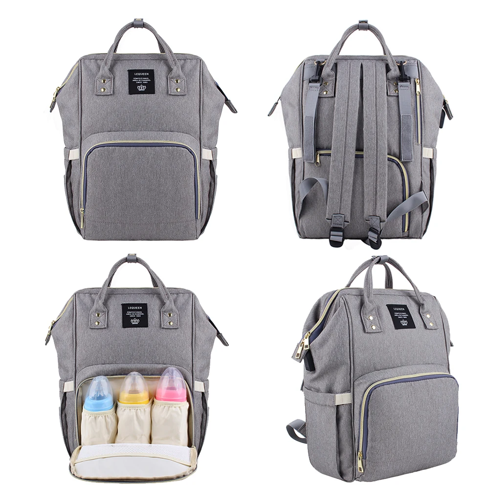 Lequeen USB Водонепроницаемая Детская сумка для пеленки рюкзак для беременных мода Мумия дорожные сумки для подгузников Большая вместительная сумка для детской коляски