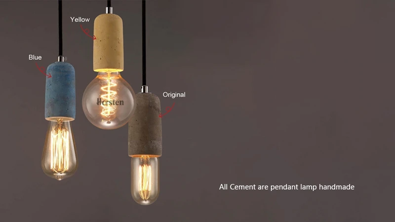 Horsten Vintage Retro Cement Pendant Light American Country Style E27 Cement Pendant Lamp Home Decoration Hanging Light (4)