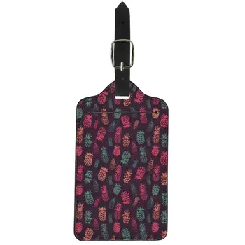 

NOISYDESIGNS Label Travel Accessories Portable Suitcase Tag Watercolor Pineapple Designs Luggage Suitcase Bus Card Tag Hot sale