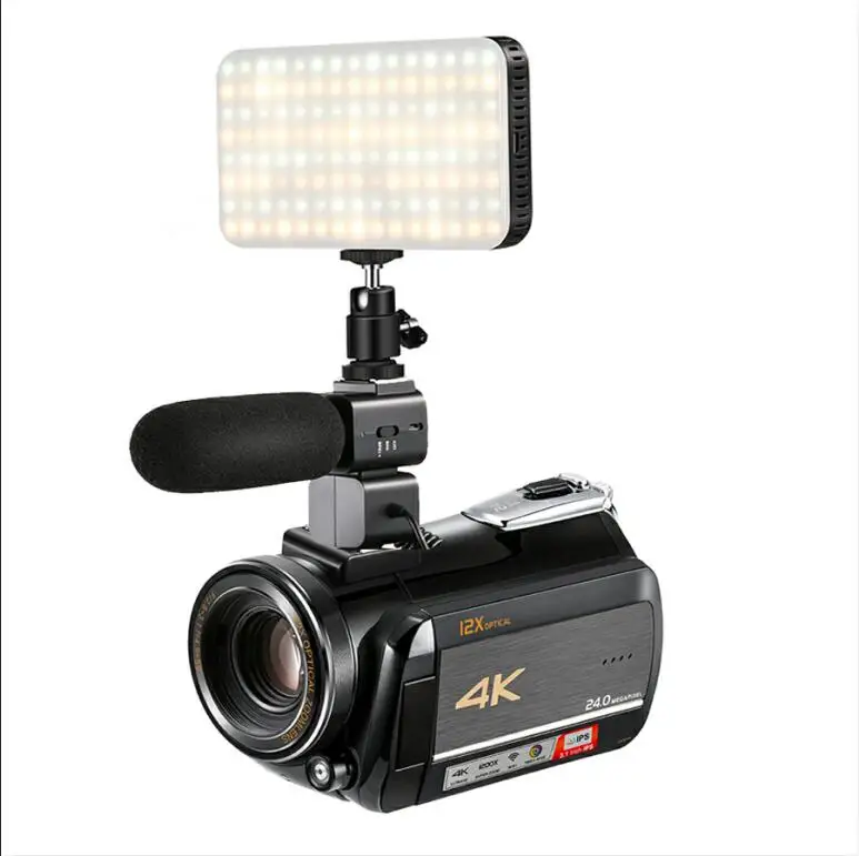 Winait UHD 4 к 3840*2160(24fps) дар Wi Fi Цифровая видеокамера с 3,0 ''с сенсорным экраном TFT и 12x оптический Цифровая видеокамера - Цвет: add 1 and 4
