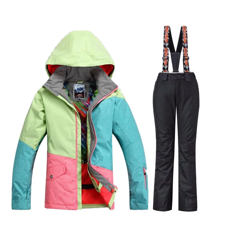 Gsou snow 10K для женщин s куртка лыжный костюм Походный для верховой езды лыжный спорт водонепроницаемый 10000 ветрозащитный сноуборд супер теплые костюмы - Цвет: A4