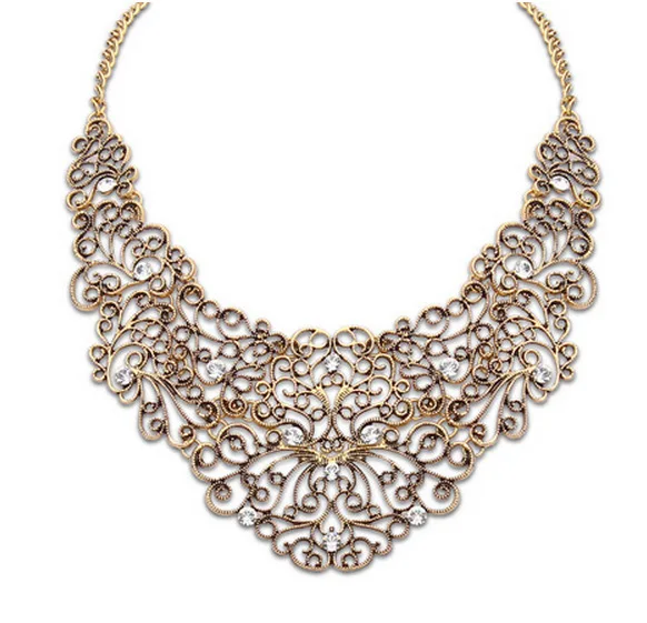 

2015 trendy new Metal hollow out Lovely Corn Chain Knot Linking Flower Vintage Antique Silver Necklace for women sweater chain