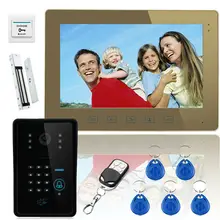 YobangSecurity Video Door Phone 10 Inch Wire Indoor Monitor Outdoor Camera Intercom System With RFID Keyfob,Password,Door Lock