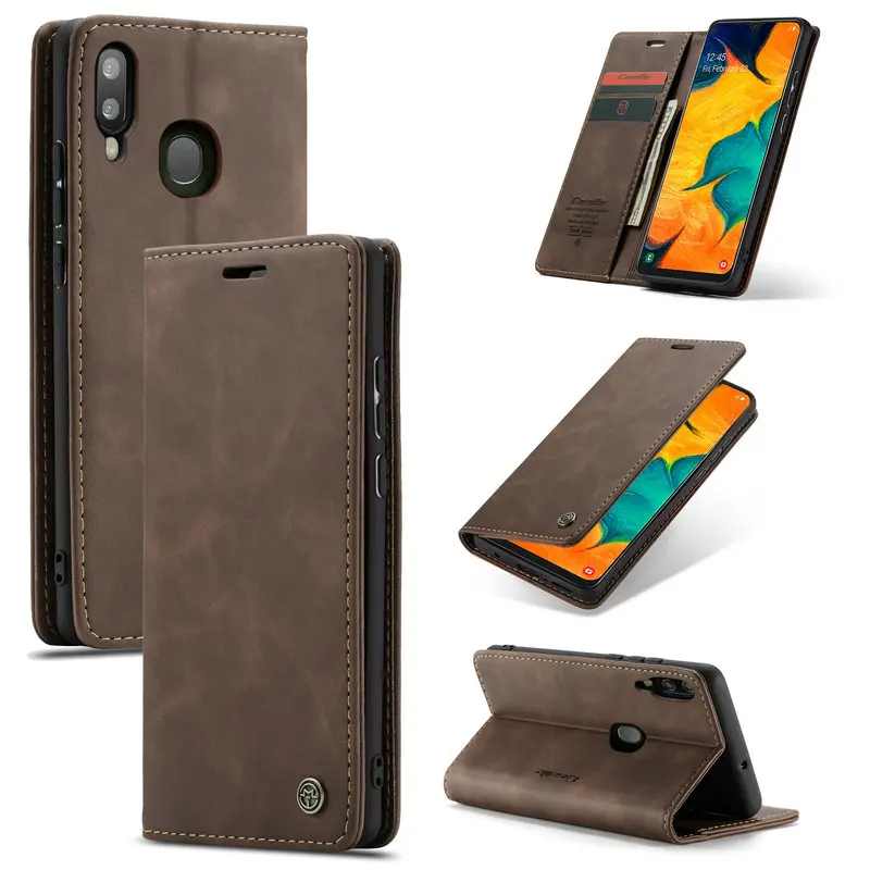

CaseMe Book Leather Case For Samsung Galaxy A30 A40 A50 A70 Luxury Retro Wallet Stand Flip Cover For Samsung M10 M20 Magnet Case