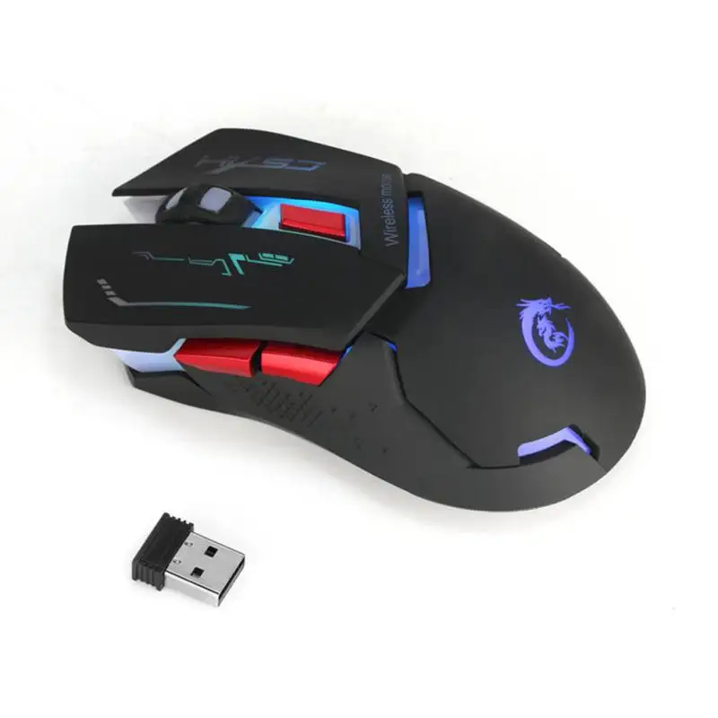 

2400dpi USB Rechargeable Wireless Gaming Mouse 7 color Backlight Breathing Comfort Gamer Mice for Computer