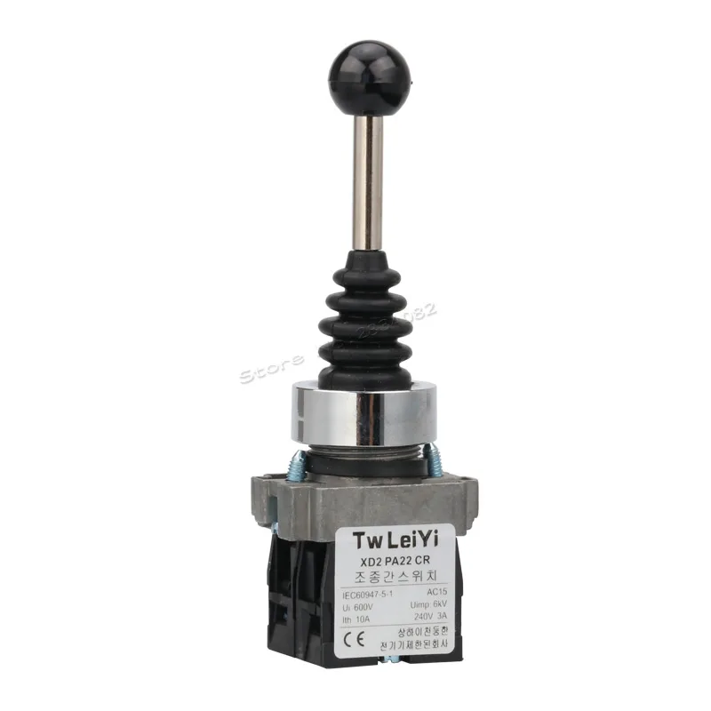 

22mm Joystick Switch Momentary Maintained 2 position 2NO Self Locking Spring return Rocker controller switch XD2PA22CR PA12CR