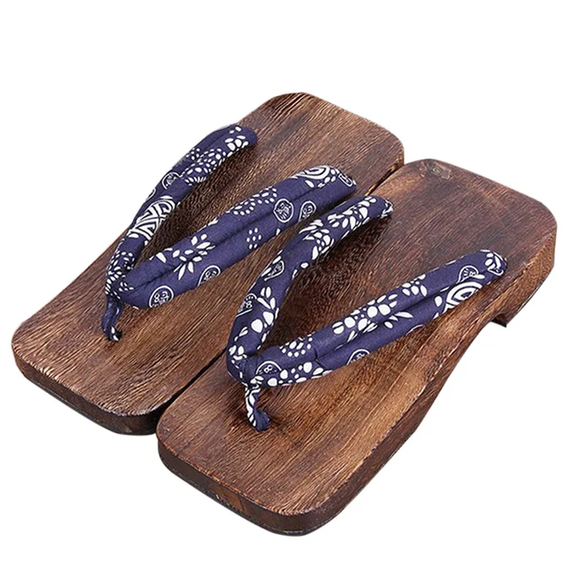 

2019 Summer New Men Slippers Wooden Geta Cosplay Slippers Shoes Male Wooden Flip-flops Shoe Japanese Style Casual Geta