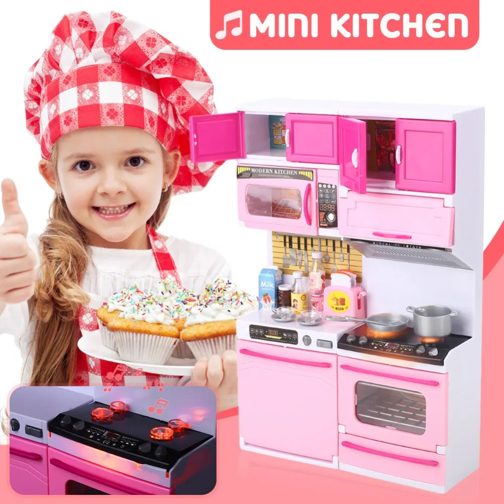 Кухонные игрушки DIY игрушка кухня обучающая мини кухня игровая комбо мебель/Тройная мебель ролевые игры Детские игрушки для детей