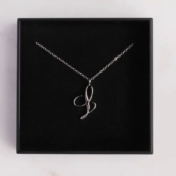 Letter Necklace Cursive Letter 
