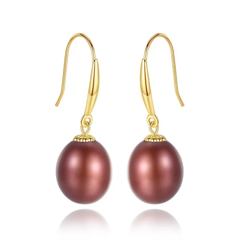 

Fashion AU750 Pearl Hook Earrings Natural Freshwater Pearl Drop Earrings For Women 100% Genuine 18K Gold Jewelry Wedding Gifts
