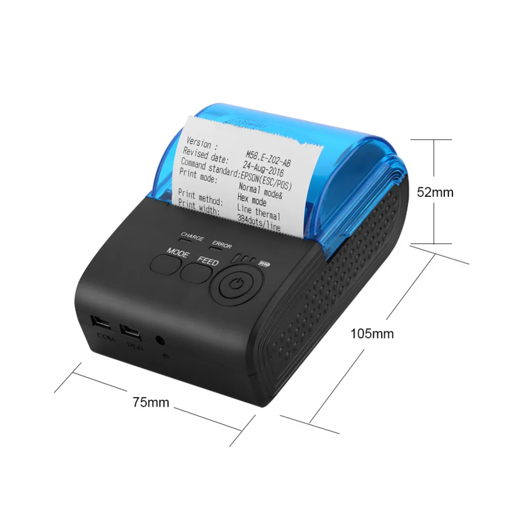 ASHATA Thermal Receipt Printer Black for Windows/Linux/Android/iOS 80mm / 58mm USB Thermal Printer,Waterproof Ticket Printer for Cash Register and ESC/POS