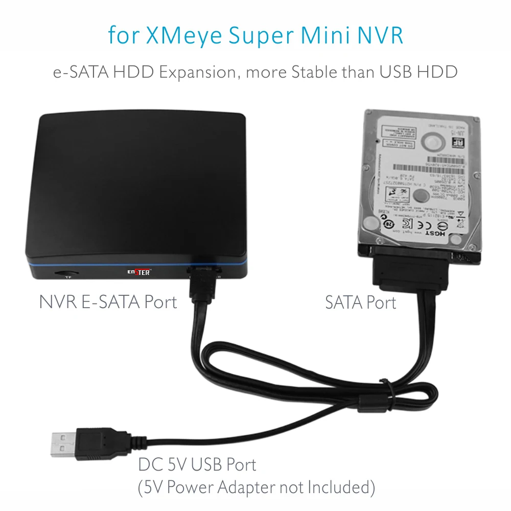 ENSTER e-SATA HDD кабель расширения для XMEYE/AEEYE супер мини NVR e-SATA порт преобразования SATA HDD в e-SATA HDD DC5V в горячей замены