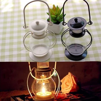 

2 Pics European Classic Kerosene Lamp Candle Holder Home Decoration Barn Lantern Creative Gift Iron Craft