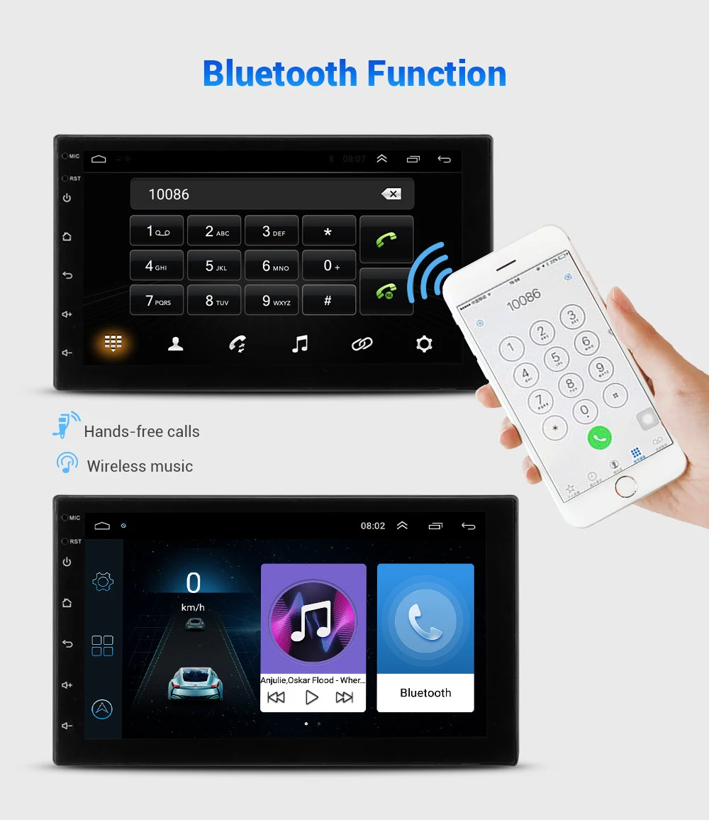 Best 2din Android GPS Navigation Car Radio MP5 Player For VW Toyota Universal USB Audio Players Bluetooth Support OBD TPMS DVR WiFi 7