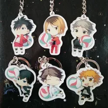 6 шт./лот Haikyuu! Karasuno Nekoma Аниме Karasuno средней Школы Обреченные Битва Металлический Брелок Ключевые Подвески Телефон Ремешок Бесплатная Доставка