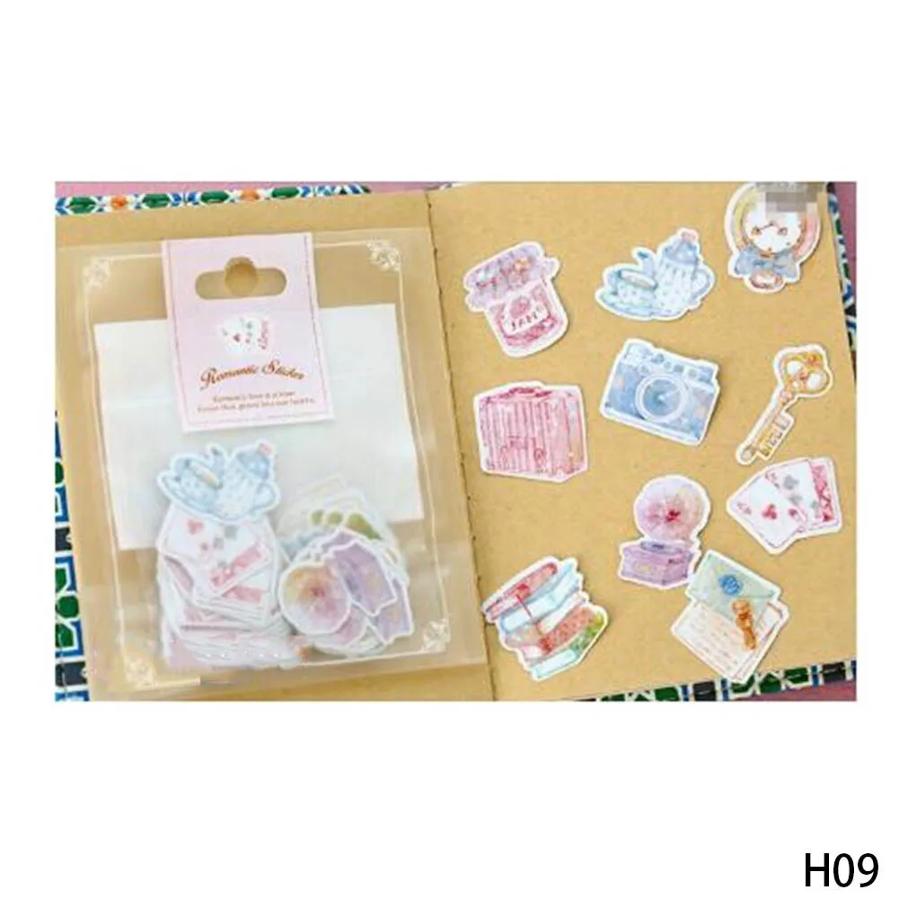 Одна упаковка Kawaii наклейка s романтическая маленькая наклейка окрашенная акварель дневник фото декоративная наклейка s - Цвет: 9
