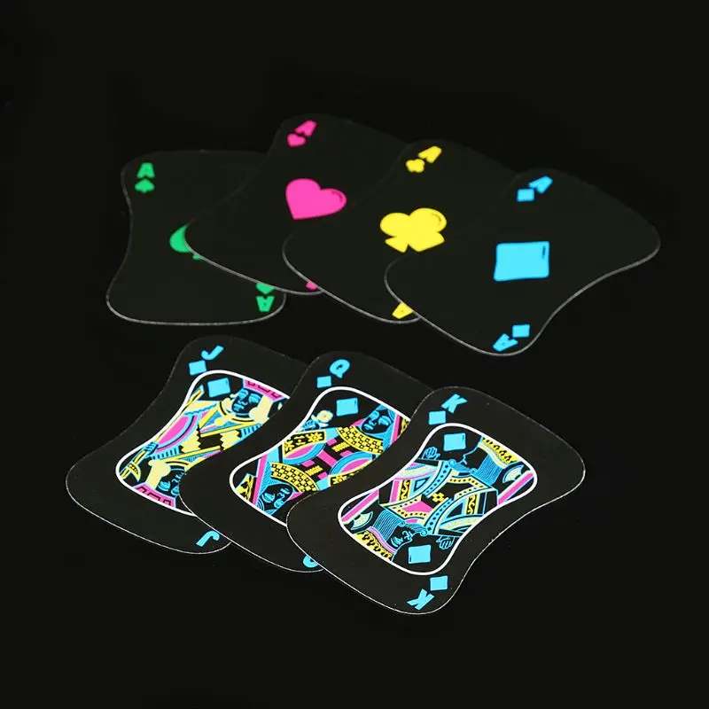 Горячие Черные светящиеся покер карты ночной бар вечерние KTV флуоресцентные игральные карты игры