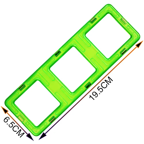 1 шт. большой размер магнитного здания конструктор Сделай Сам один кирпичи части аксессуар конструкционная Магнитная модель Развивающие игрушки для детей - Цвет: Triple Square