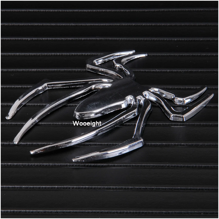 Wooeight Car-Styling 3D ChromeSilverGold Metal Spider Car Sticker Decal Badge 3D Animal For Auto Body Cars Motorcycle Mobile (9)