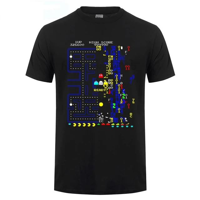 GILDAN Pacman Killscreen T Shirt 2018 Pacman arcade game 80 retro black ...