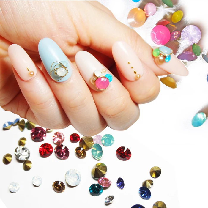 

12 Boxes Protein Diamonds Nail Rhinestone Stone Japanese Nail stone Deigns Agate Decoration Tips Nail Art Crystal Holographic AB