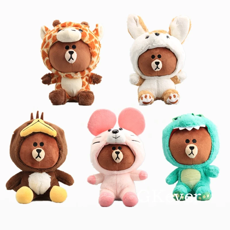 

Anime Cartoon Bear Cosplay Dinosaur Giraffe Pink Mouse Plush Dolls Soft Stuffed Animals 10"25 CM Children Gift