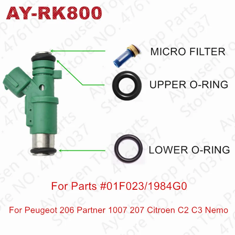 

10sets Fuel Injector Repair Kits For Peugeot 206 306 307 407 607 806 Citroen C2 C3 (AY-RK800 801 802 )