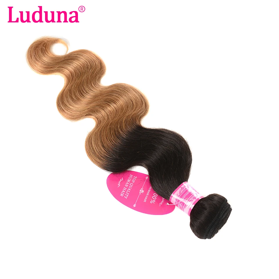Ombre 3 Bundles Brazilian Body Wave Human Hair Weave Bundles Two Tone 1B 27 Black Blonde Non Remy Hair Extensions Luduna Hair Ombre 3 Bundles Brazilian Body Wave Human Hair Weave Bundles Two Tone 1B 27 Black Blonde Non Remy Hair Extensions Luduna Hair