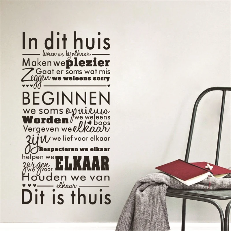 Nederlands In This House Wall Stickers Quotes Vinyl Mural Wall Decals