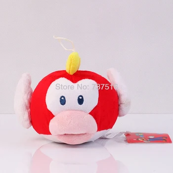 

New Pukupuk Cheep Cheep Red Flying Fish 6" Super Mario Bros Plush Doll Stuffed Toy Xmas Gift US Ship