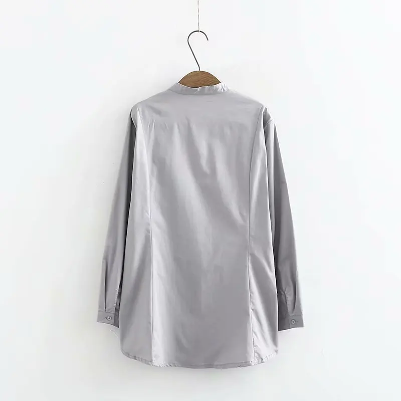 C1 Aummer, повседневные блузки 6XL размера плюс, женская одежда, модные свободные рубашки с длинным рукавом и вышивкой yf8025