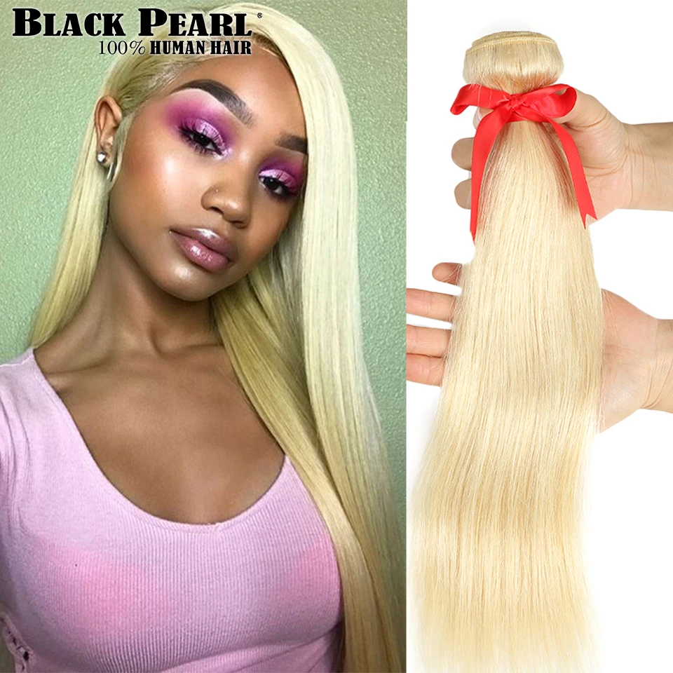 Black Pearl Hair Brazilian Straight Hair 613 Honey Blonde Bundles 1/3/4