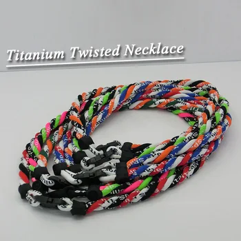 

2017 New 3 ropes twisted titanium sports necklace