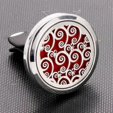 Геометрический освежитель воздуха для автомобиля из нержавеющей стали, ароматический распылитель эфирного масла, медальон, случайная отправка 1 шт масляных подушечек в подарок