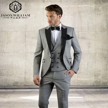 LN140 Grey font b Men b font font b Suit b font Slim Fit Jacket With