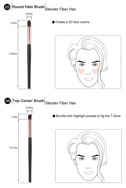 ROSALIND 20Pcs Professional Makeup Brushes Set Powder Foundation Eyeshadow Make Up Brushes Cosmetics Soft Synthetic Hair -