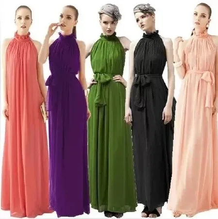 Aliexpress.com Comprar 2015 nueva moda Vestidos de fiesta de encaje Collar del Soporte de primavera Formal de Color Rosa vestido de verano Maxi Vestido