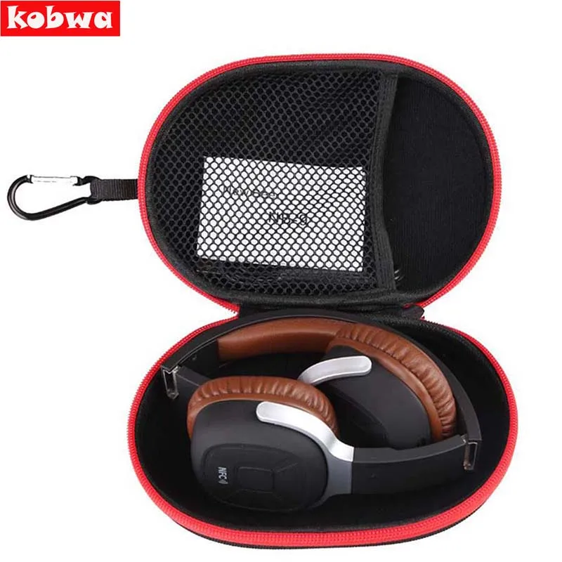 PU Leather Zipper Headphone Case Earphone Bag Protective Usb Cable