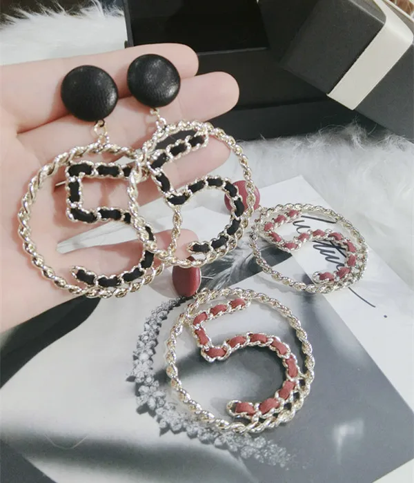 Mimiyagu большой крест письмо пять серьги для женщин кожаные ювелирные изделия