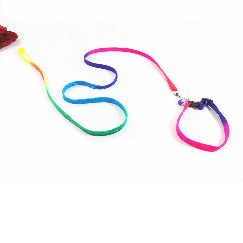 120pcs Rainbow Dog Harness And Leash Set 120cm Long Durable Nylon Dog